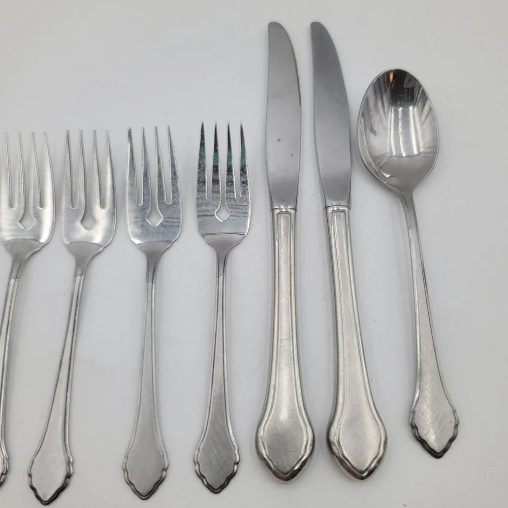 9pc Oneida Summer Mist Autumn Glow Wm A Rogers Deluxe Stainless Flatware Set